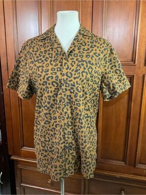 Banks Journal Women’s Size S Button Down Animal Print Cheetah Brown Black Lknw V